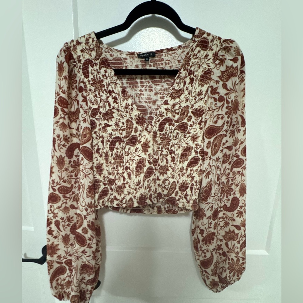 Floral Print Long Sleeve Blouse